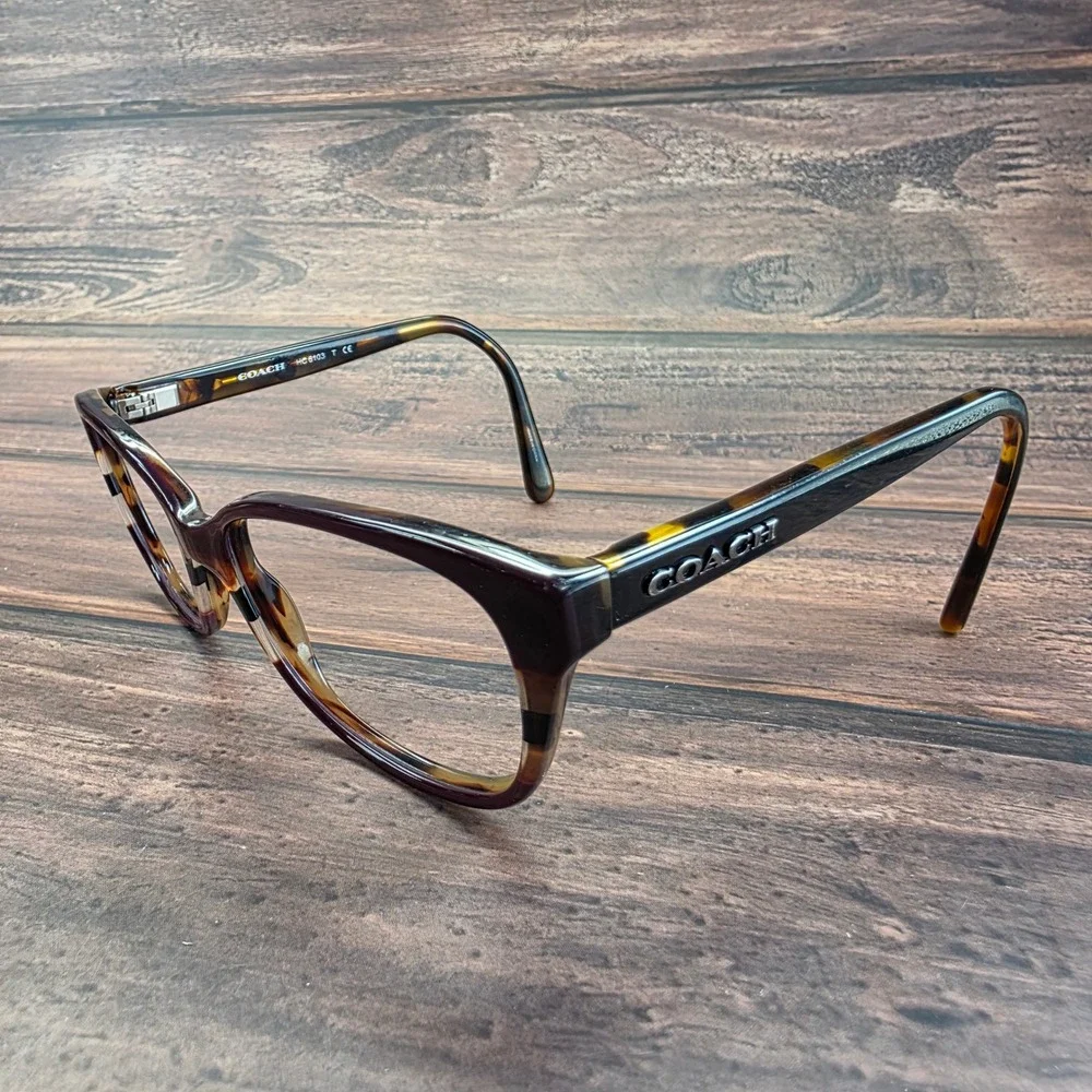 Coach HC6103 Oxblood Tortoise Varsity Stripe Cat Eye Eyeglass Frames 52-16-140